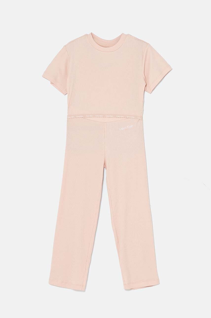 Detské pyžamo Calvin Klein Underwear ružová farba, jednofarebné, G80G800724