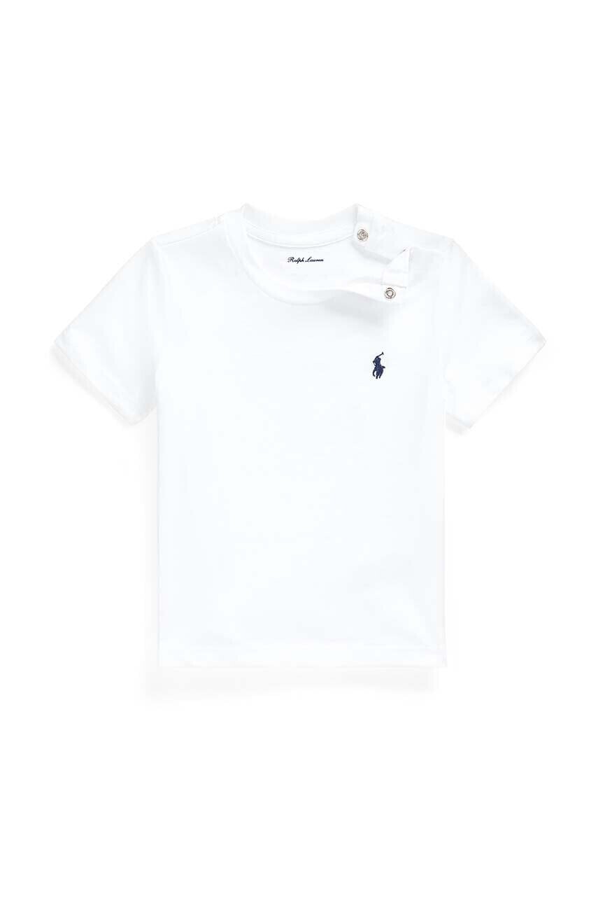 Detské bavlnené tričko Polo Ralph Lauren biela farba, jednofarebné, 320832904033
