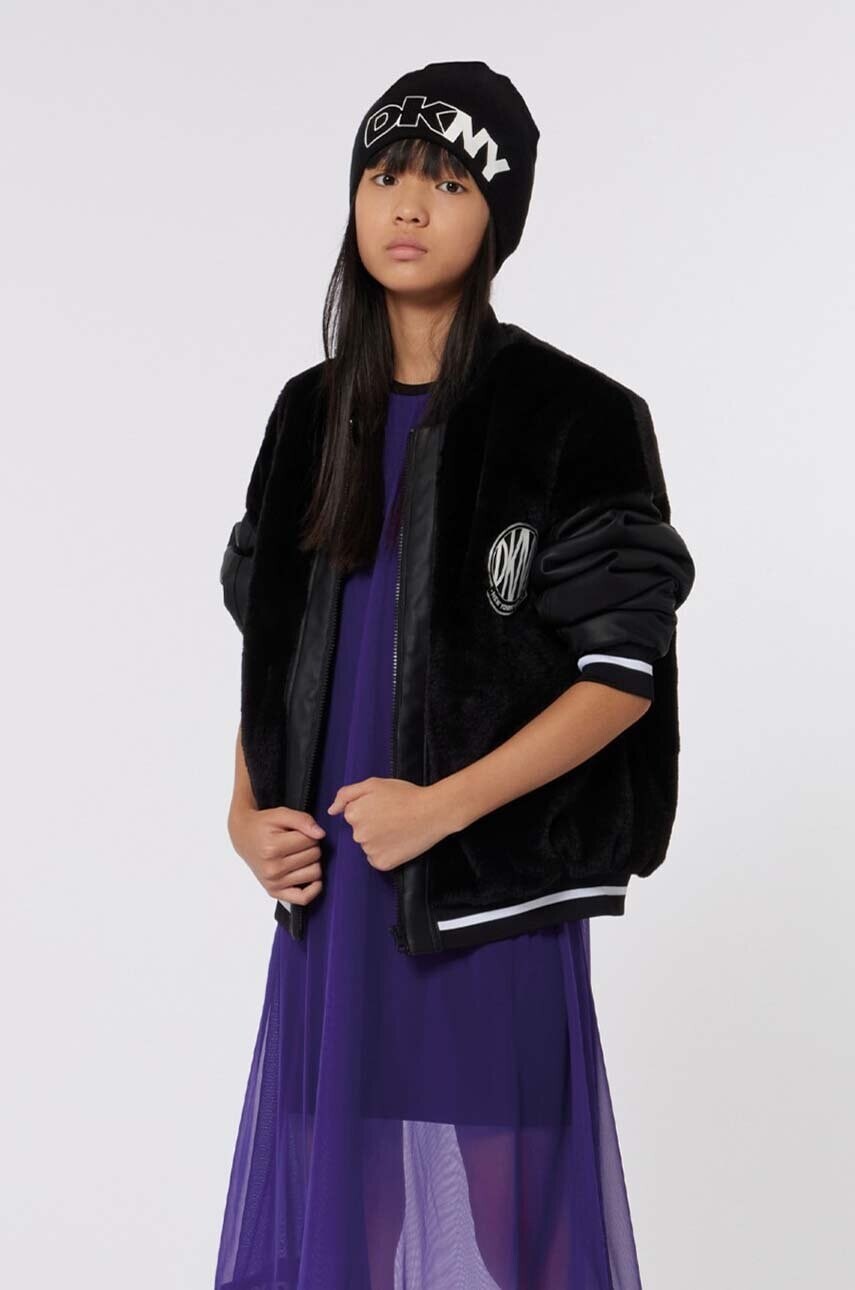Detská bunda bomber Dkny čierna farba, D60237