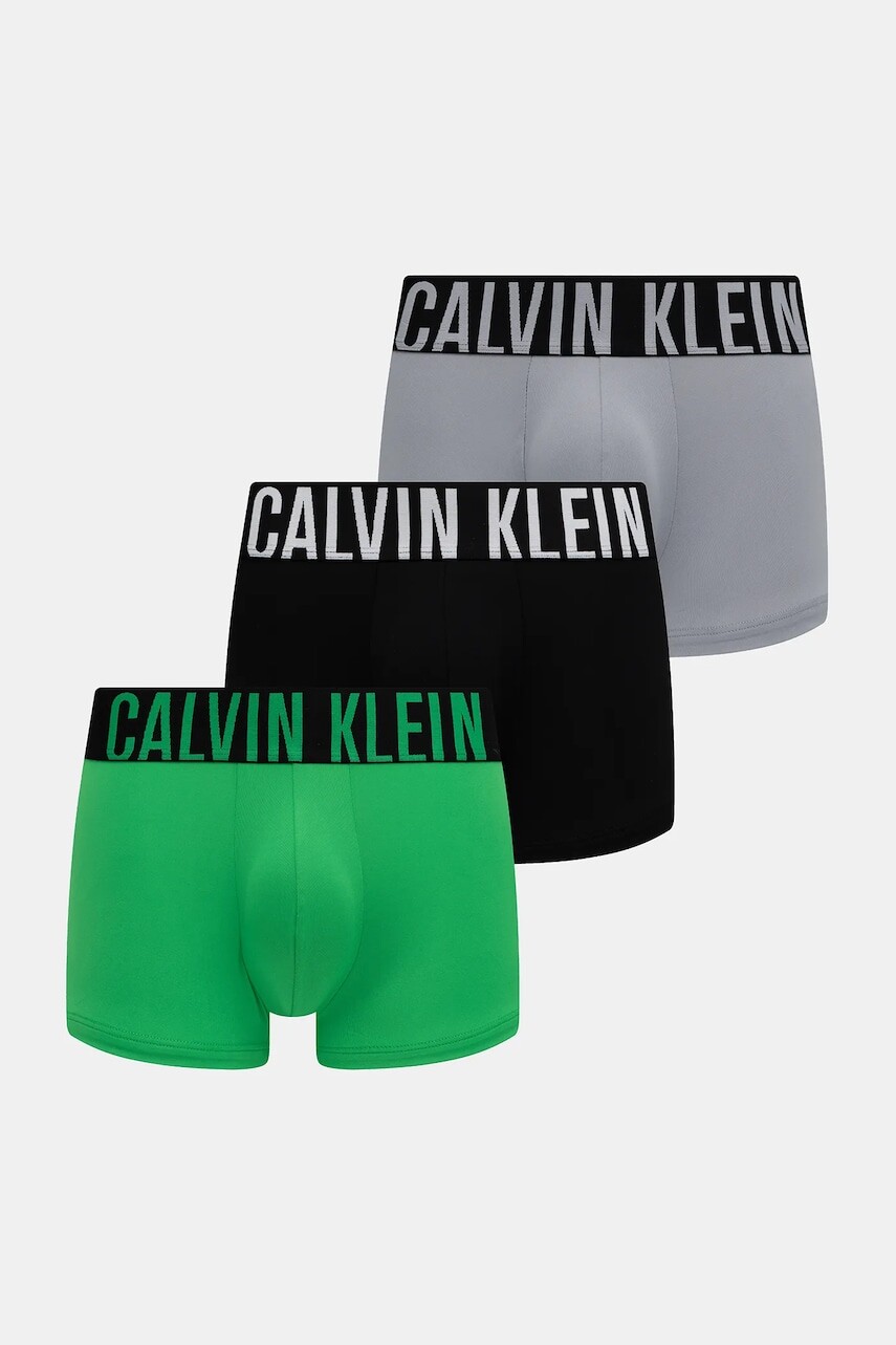 Boxerky Calvin Klein Underwear 3-pak pánske, zelená farba, 000NB3611A