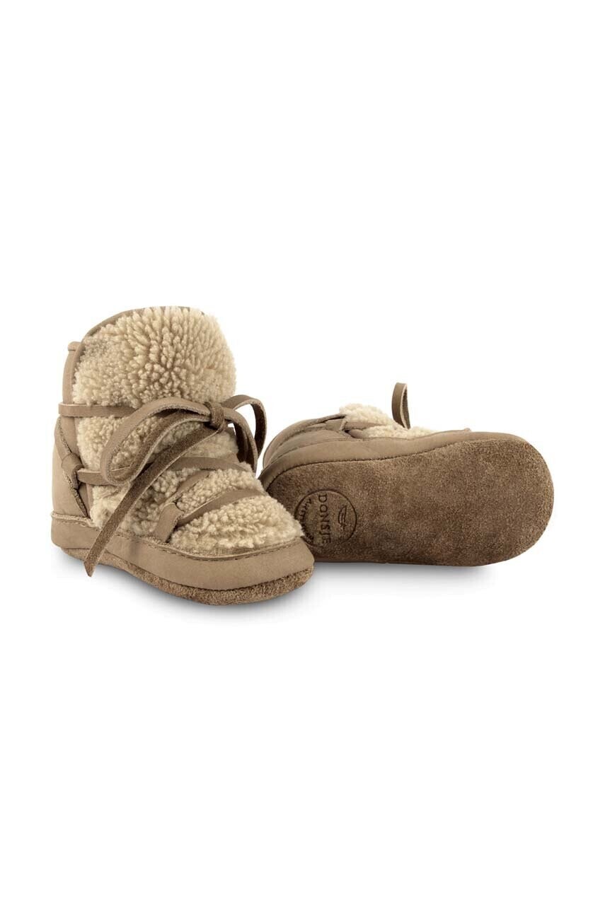 Topánky pre bábätká Donsje Cassi Booties béžová farba, 1021900