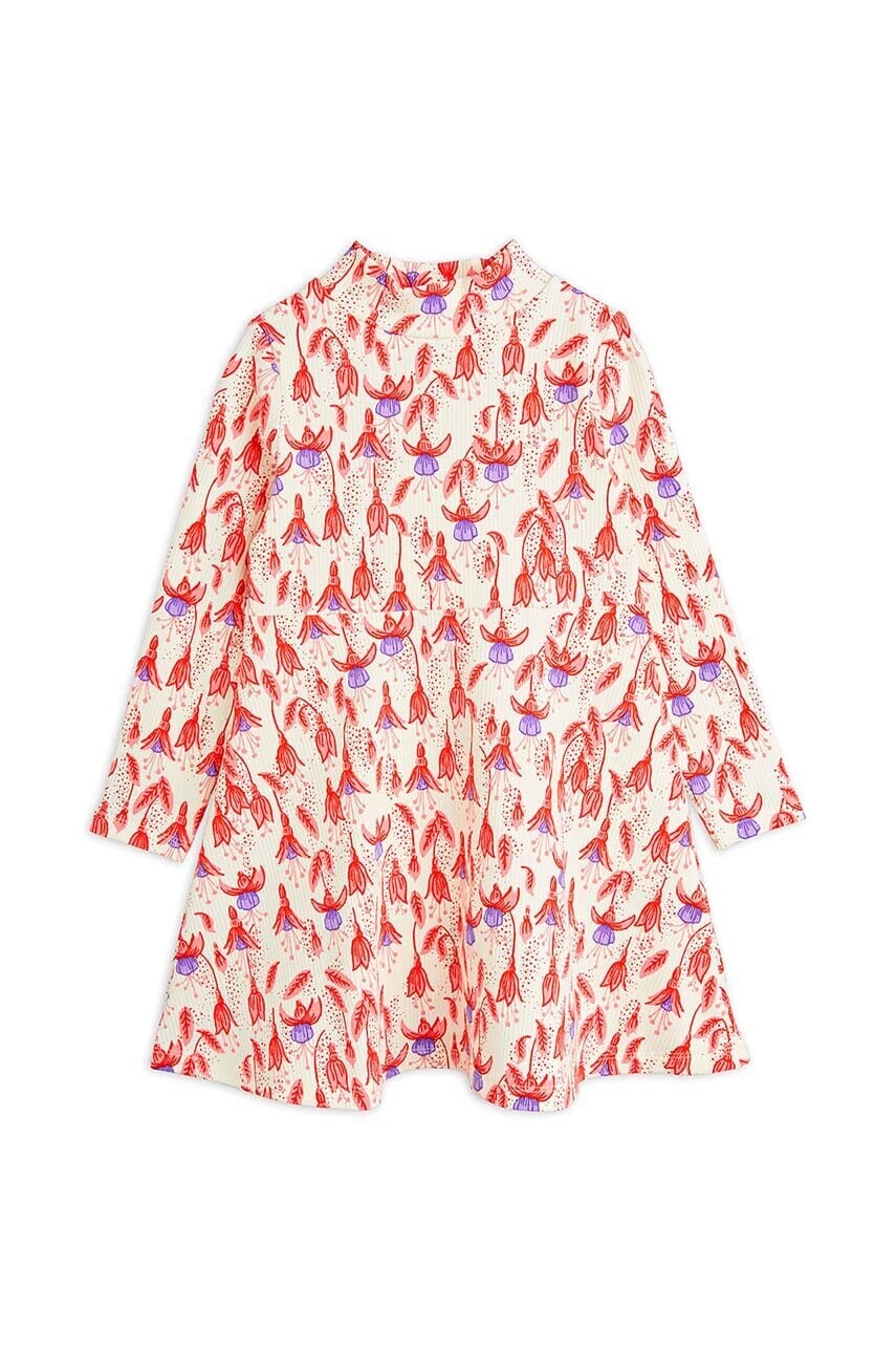Dievčenské šaty Mini Rodini Fuchsia ružová farba, mini, áčkový strih, 2475010842