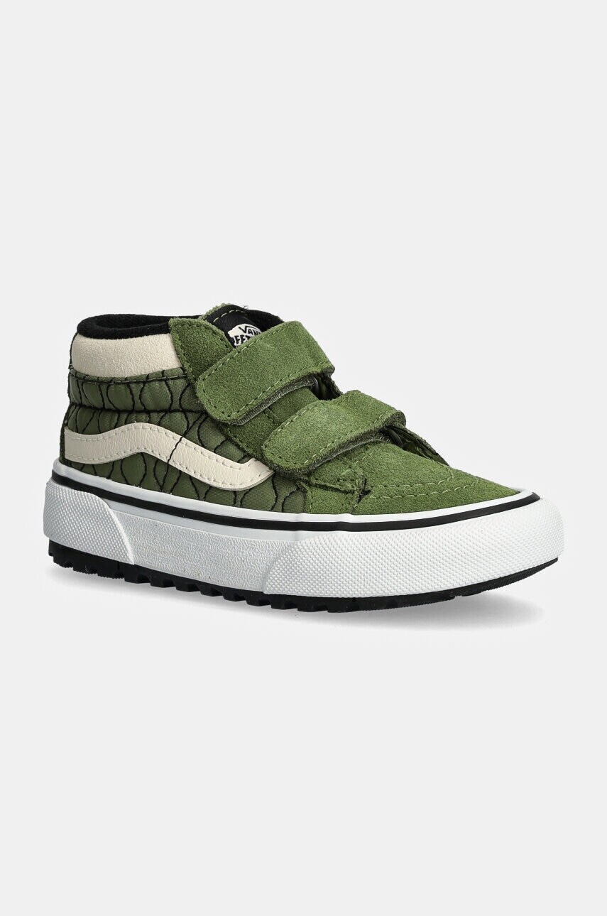 Detské semišové tenisky Vans MTE SK8-Mid Reissue zelená farba, VN000D10V0N1