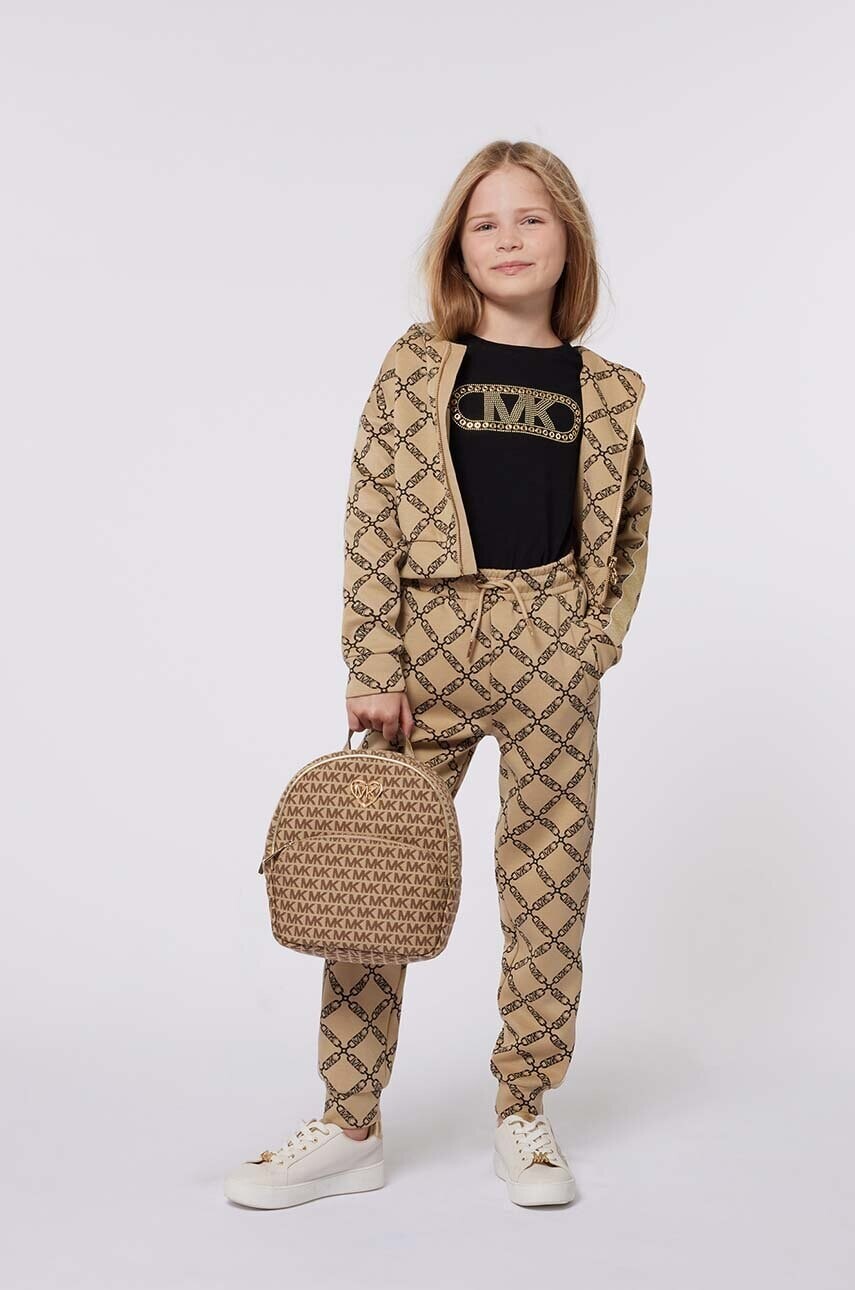 Detské tepláky Michael Kors béžová farba, vzorované, R30181