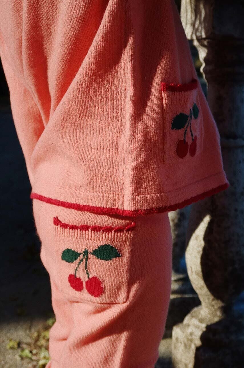 Detské tepláky Konges Sløjd ALEXA KNIT PANTS ružová farba, jednofarebné, KS101391