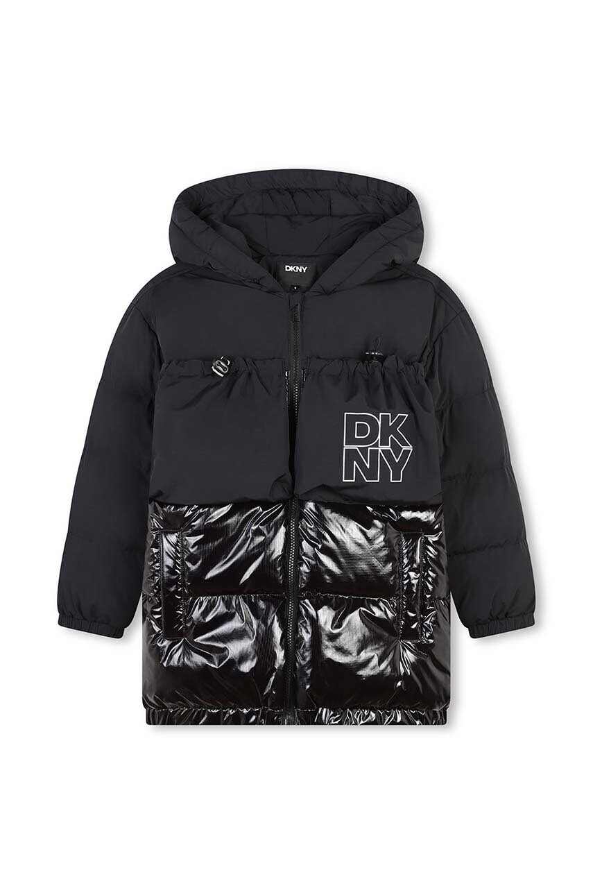Detská bunda Dkny čierna farba, D60234