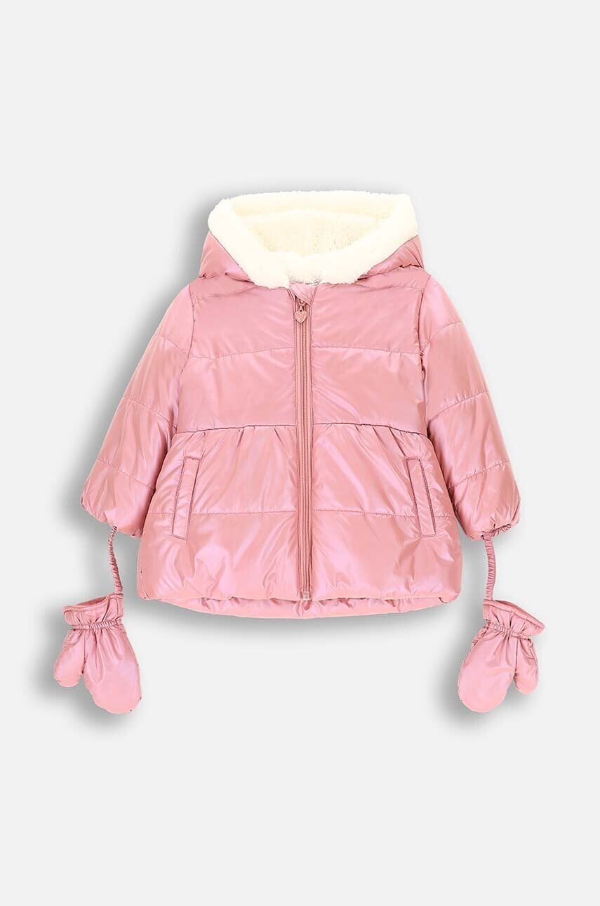 Detská bunda Coccodrillo ružová farba, OUTERWEAR GIRL NEWBORN