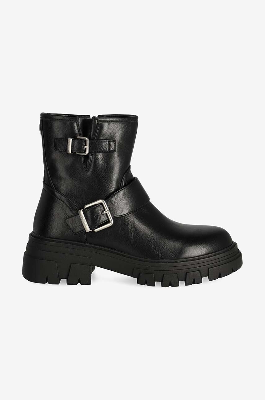 Členkové topánky Mexx PHILOU MOVE dámske, čierna farba, na podpätku, MITY1702743W