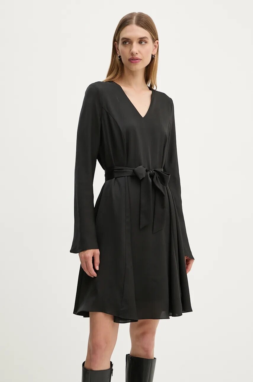 Šaty Bruuns Bazaar AcaciaBBFrais dress čierna farba, mini, áčkový strih, BBW4034