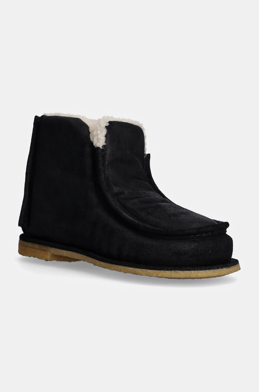 Semišové snehule JW Anderson Ankle Boot dámske, čierna farba, ANW43065A