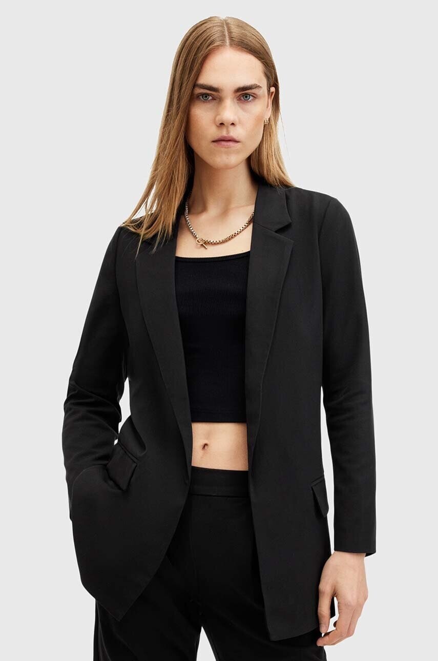 Sako AllSaints ALEIDA TRI BLAZER čierna farba, bez zapínania, jednofarebné, W008QZ