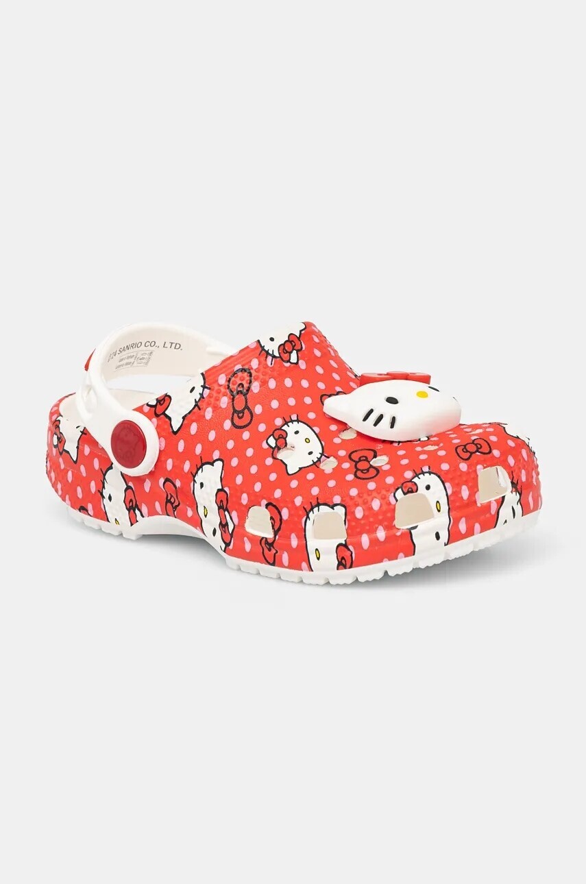 Detské šľapky Crocs CLASSIC HELLO KITTY RED CLOG červená farba, 210577