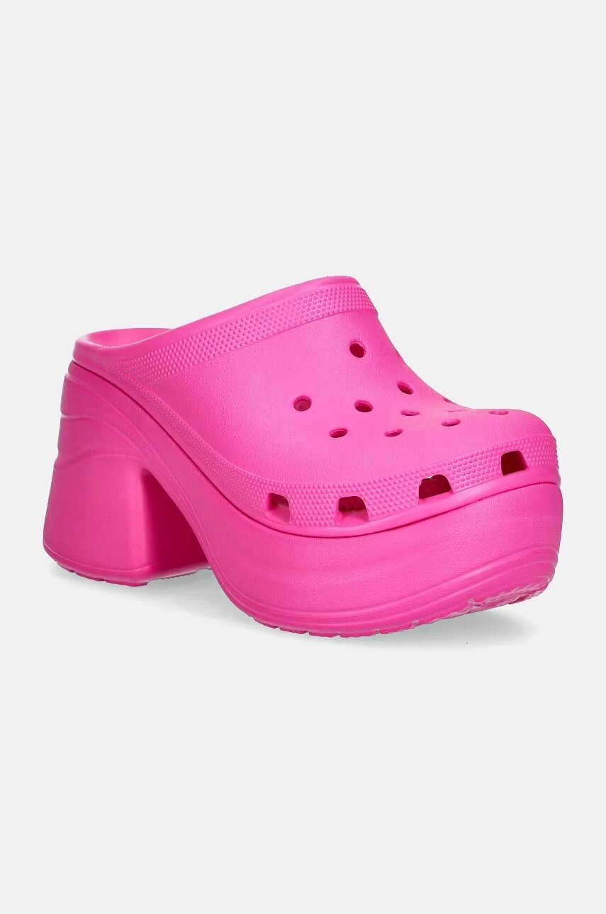Šľapky Crocs Siren Clog dámske, ružová farba, na podpätku, 208547