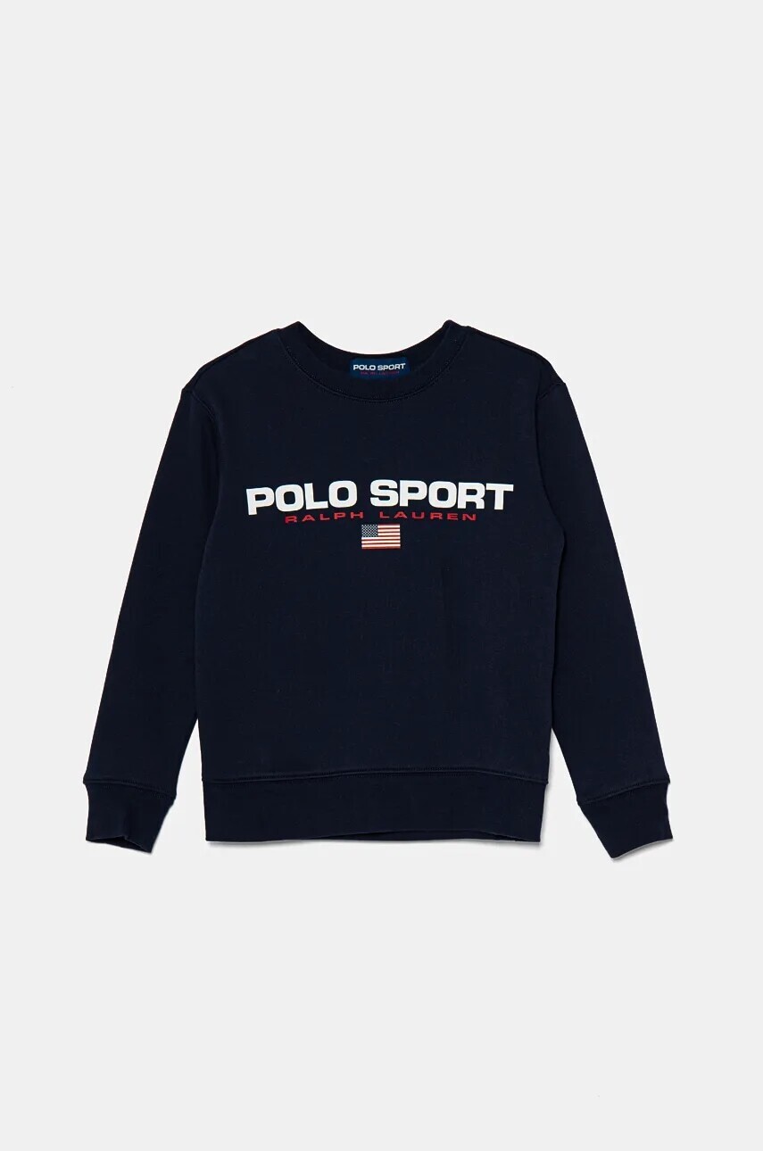 Detská mikina Polo Ralph Lauren tmavomodrá farba, s potlačou, 323962110001