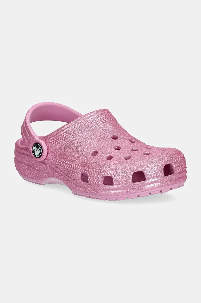 Detské šľapky Crocs CLASSIC GLITTER CLOG ružová farba, 206993