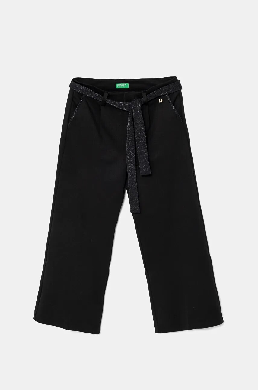 Detské nohavice United Colors of Benetton čierna farba, jednofarebné, 461BCF042