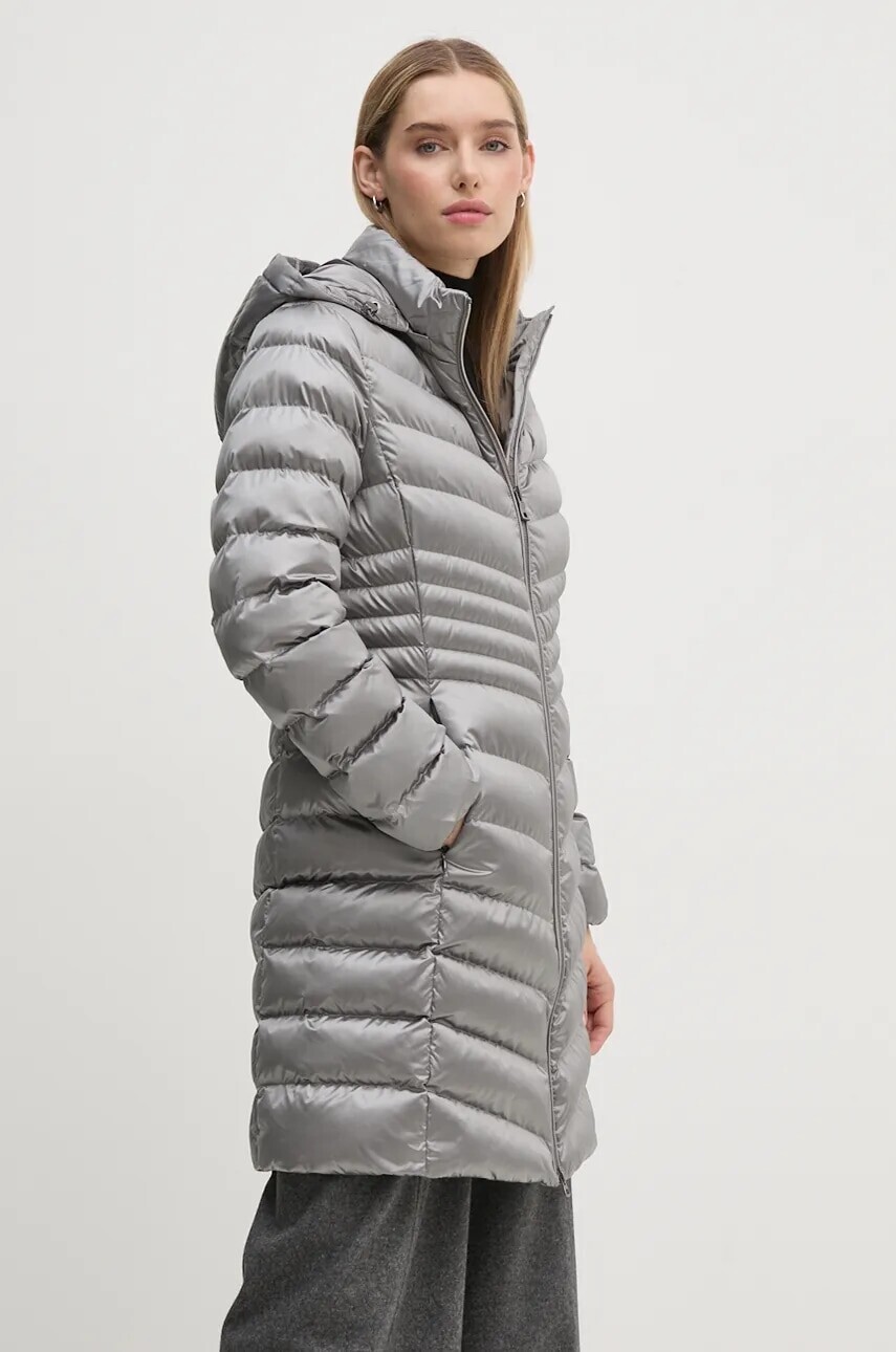 Bunda Geox dámska, šedá farba, zimná, W4628T-T2843-F1787
