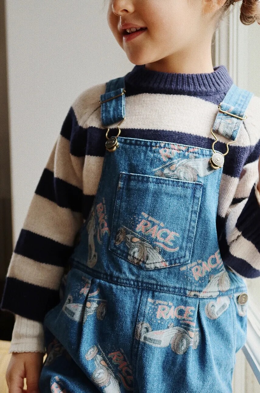 Detské nohavice na traky Konges Sløjd MAGOT OVERALLS GOTS KS101589