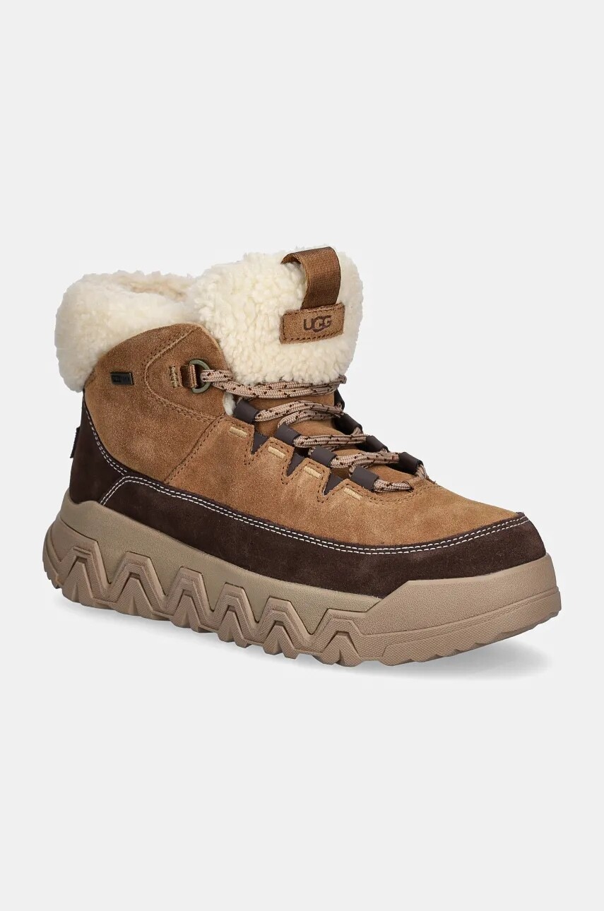 Členkové topánky UGG Terretrail Cozy Lace dámske, hnedá farba, na platforme, zateplené, 1158210-CHE