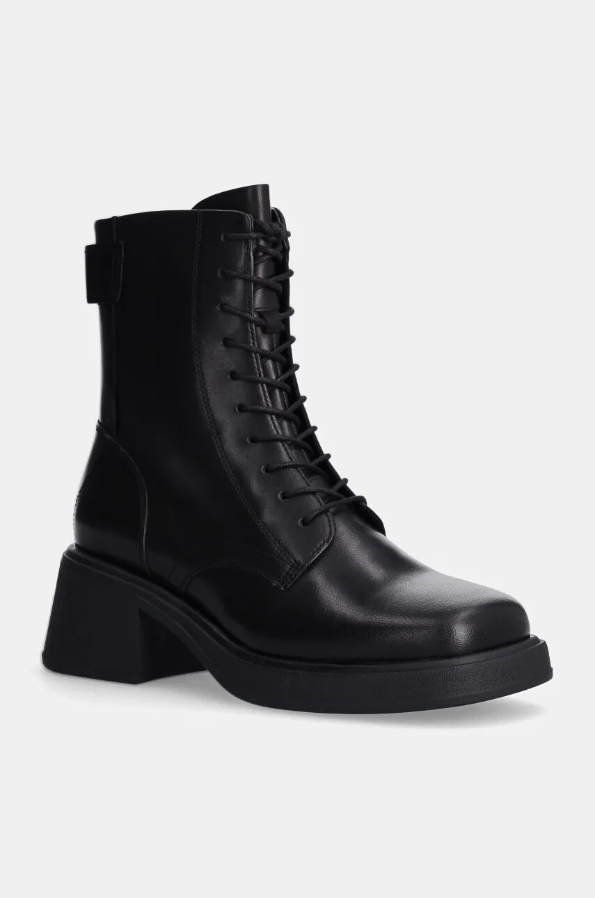 Kožené členkové topánky Vagabond Shoemakers DORAH dámske, čierna farba, na podpätku, 5842-001-20