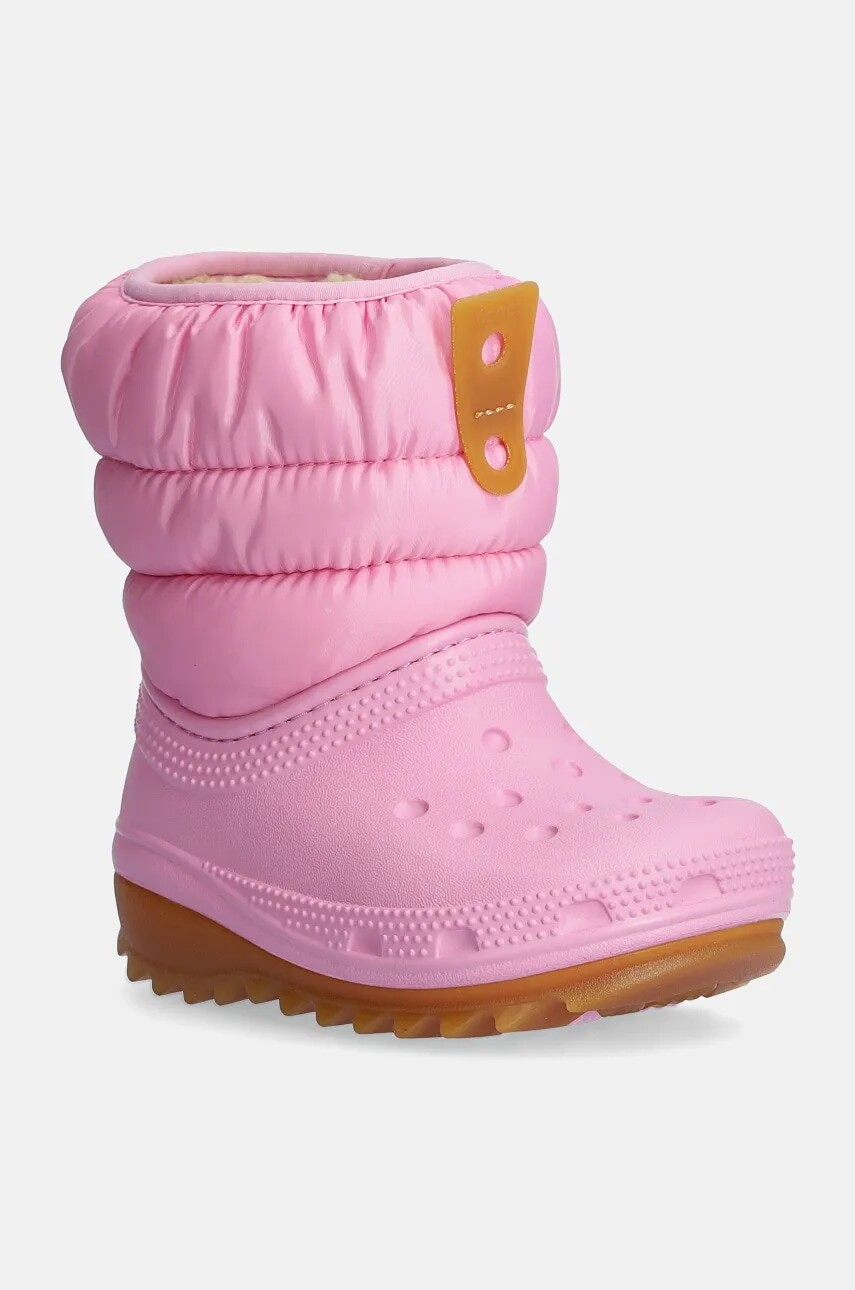 Detské snehule Crocs CLASSIC NEO PUFF BOOT ružová farba, 207683.G