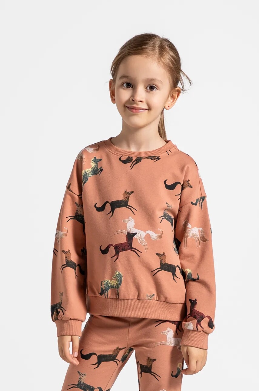 Detská mikina Coccodrillo ružová farba, vzorovaná, RODEO GIRL KIDS