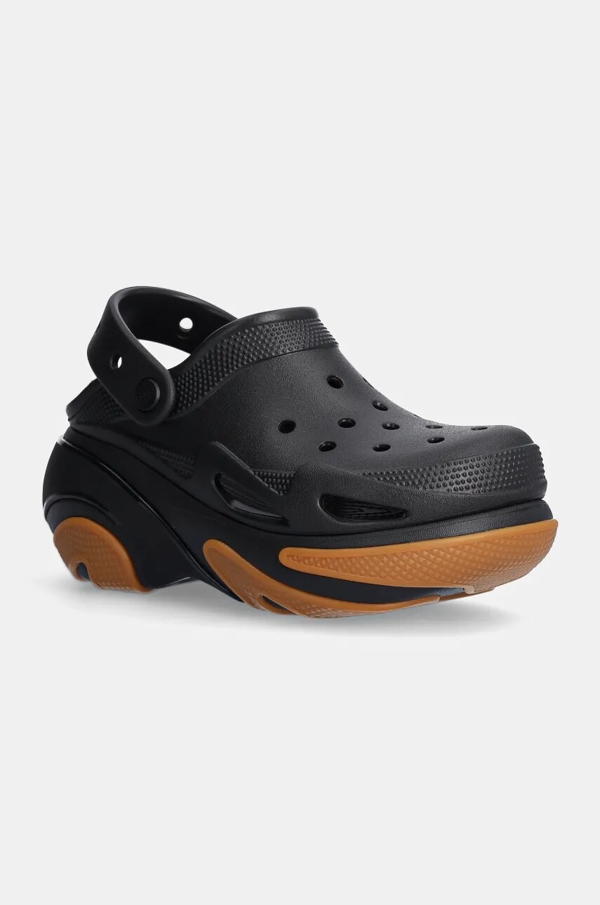 Šľapky Crocs Bubble Crush Clog dámske, čierna farba, na platforme, 210061