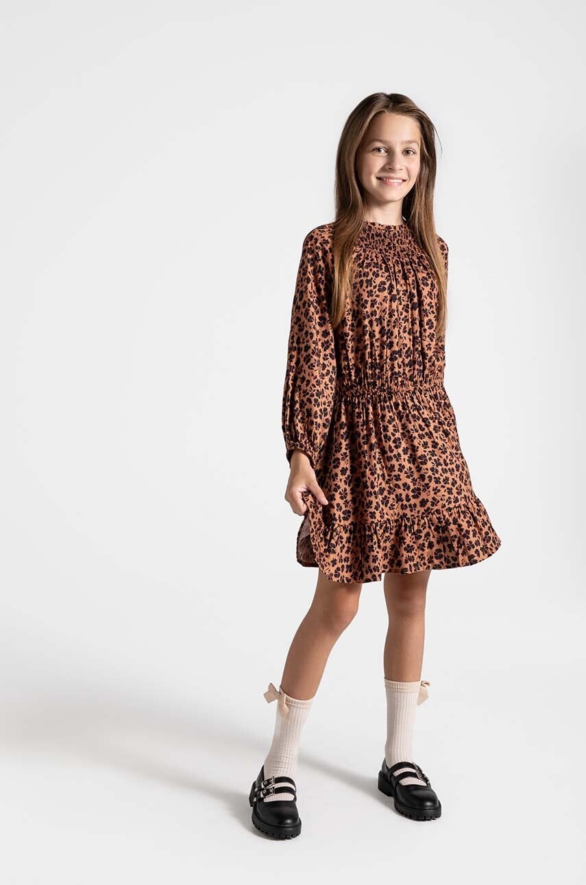 Dievčenské šaty Coccodrillo oranžová farba, mini, áčkový strih, RODEO GIRL JUNIOR