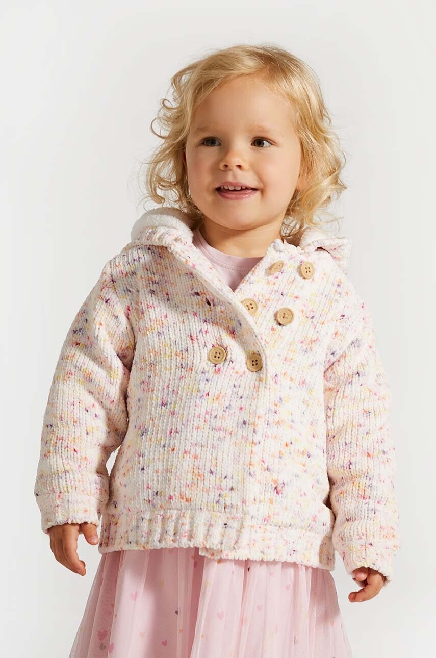 Kardigán pre bábätká Coccodrillo béžová farba, PASTELOVE GIRL NEWBORN