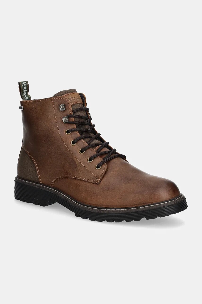 Kožené topánky Barbour Harvey pánske, hnedá farba, MFO0772BR76