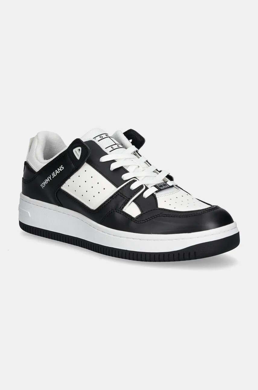 Tenisky Tommy Jeans TJM BASKET RETRO CUPSOLE WL čierna farba, EM0EM01464