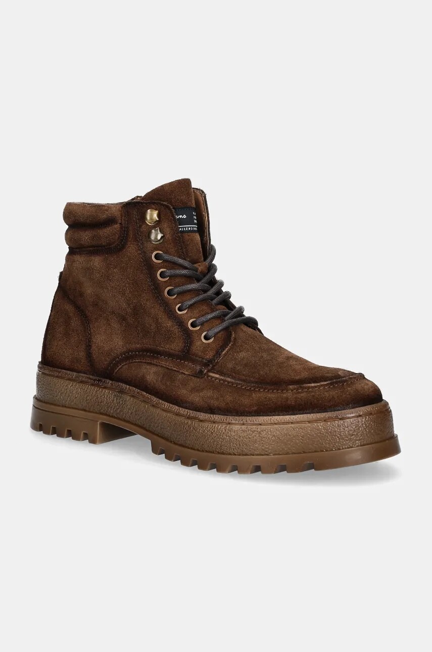 Semišové topánky Pepe Jeans PMS50250 pánske, hnedá farba, LINCOLN NATURE