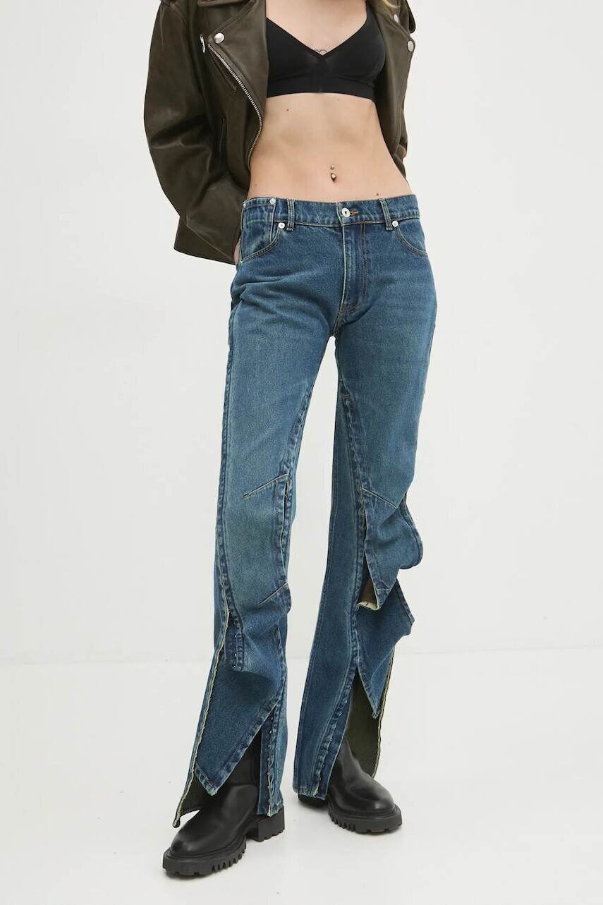 Rifle Y/Project EVERGREEN HOOK AND EYE SLIM JEANS dámske, vysoký pás, 107PA002
