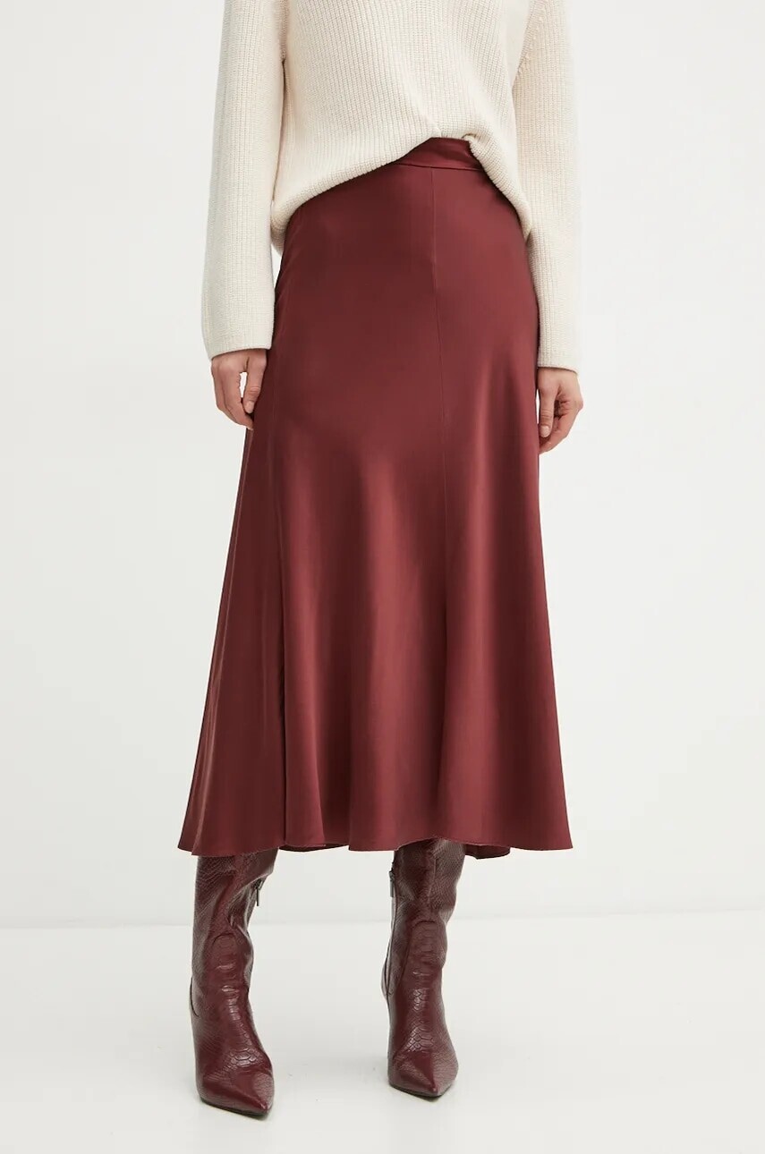 Hodvábna sukňa Forte Forte červená farba, maxi, áčkový strih, 9919_my skirt
