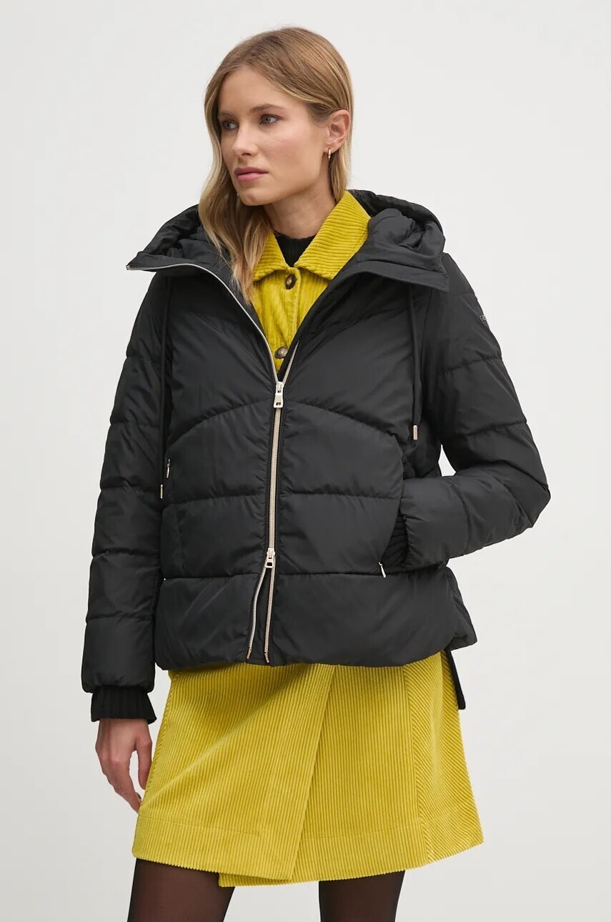 Páperová bunda Geox dámska, čierna farba, zimná, W4626C-T3152-F9000