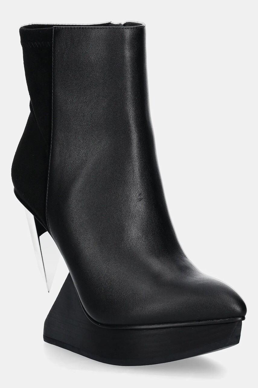Kožené členkové topánky United Nude Edge Bootie dámske, čierna farba, na kline, 1085622916