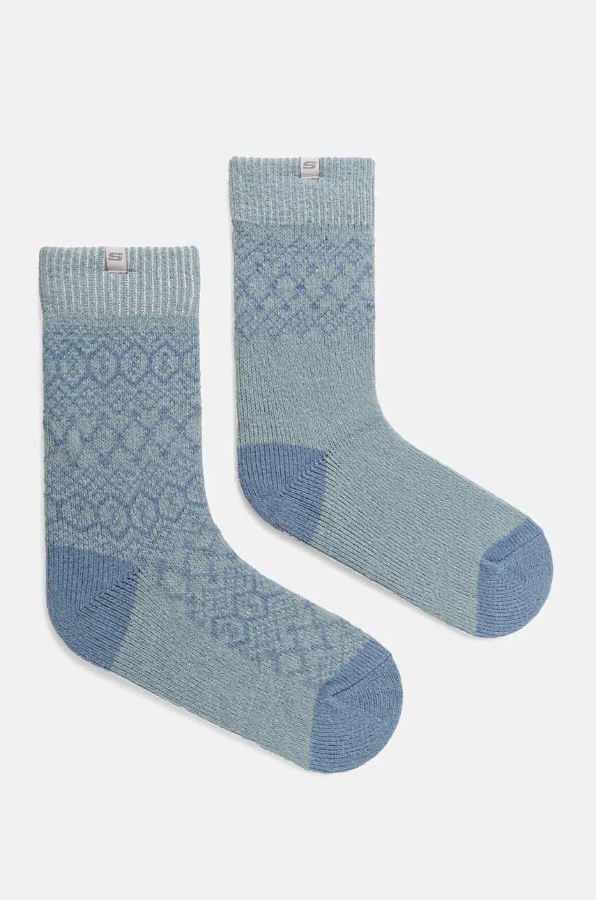 Ponožky Skechers 2-pak dámske, zelená farba, SK41047