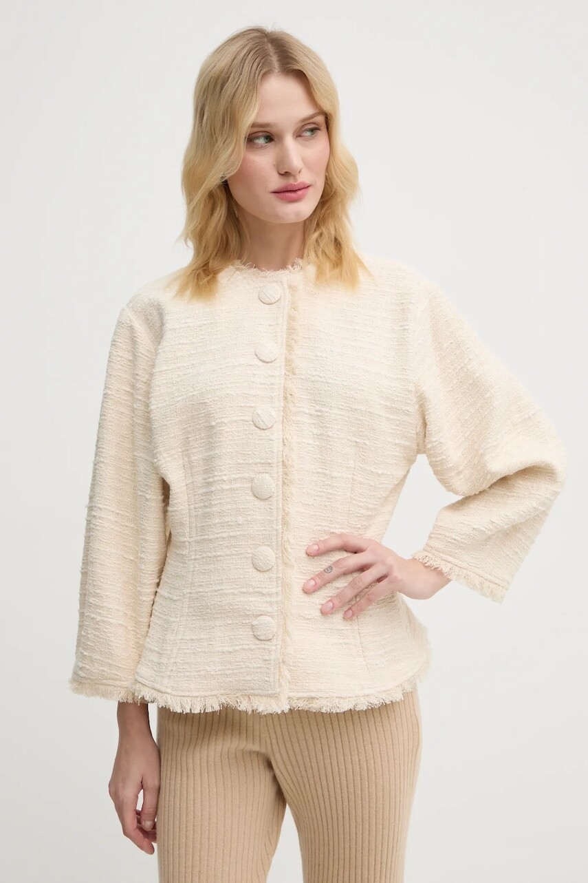 Sako By Malene Birger VASCAYA béžová farba, jednoradové, jednofarebné, Q72632001