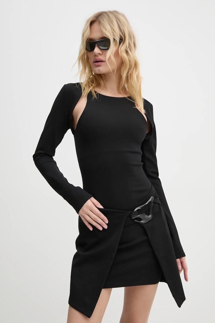 Šaty Heliot Emil čierna farba, mini, priliehavá, AW24.W.11.065.BLK01