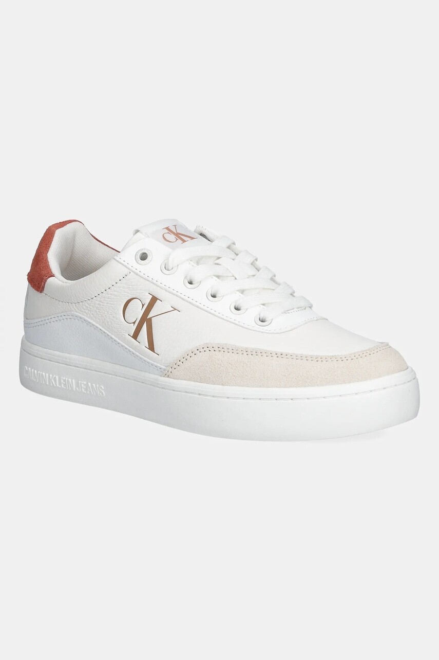 Tenisky Calvin Klein Jeans CLASSIC CUPSOLE LACEUP LOW LTH biela farba, YW0YW01668