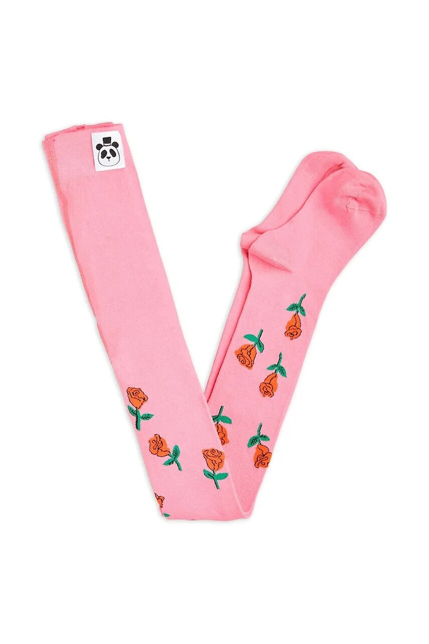 Detské pančuchy Mini Rodini Roses ružová farba, 2516010928
