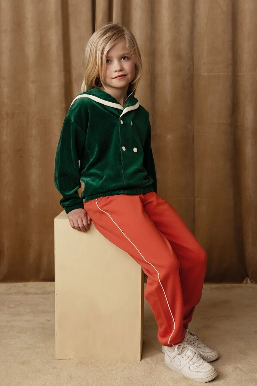 Detská bavlnená mikina Mini Rodini Sailor zelená farba, jednofarebná, 2512012775