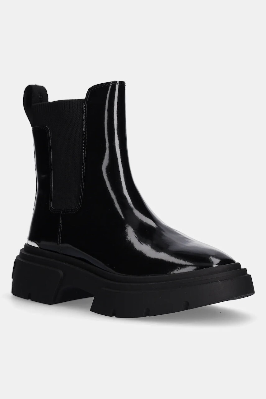 Kožené topánky chelsea Dkny Fenella dámske, čierna farba, na platforme, K4400981