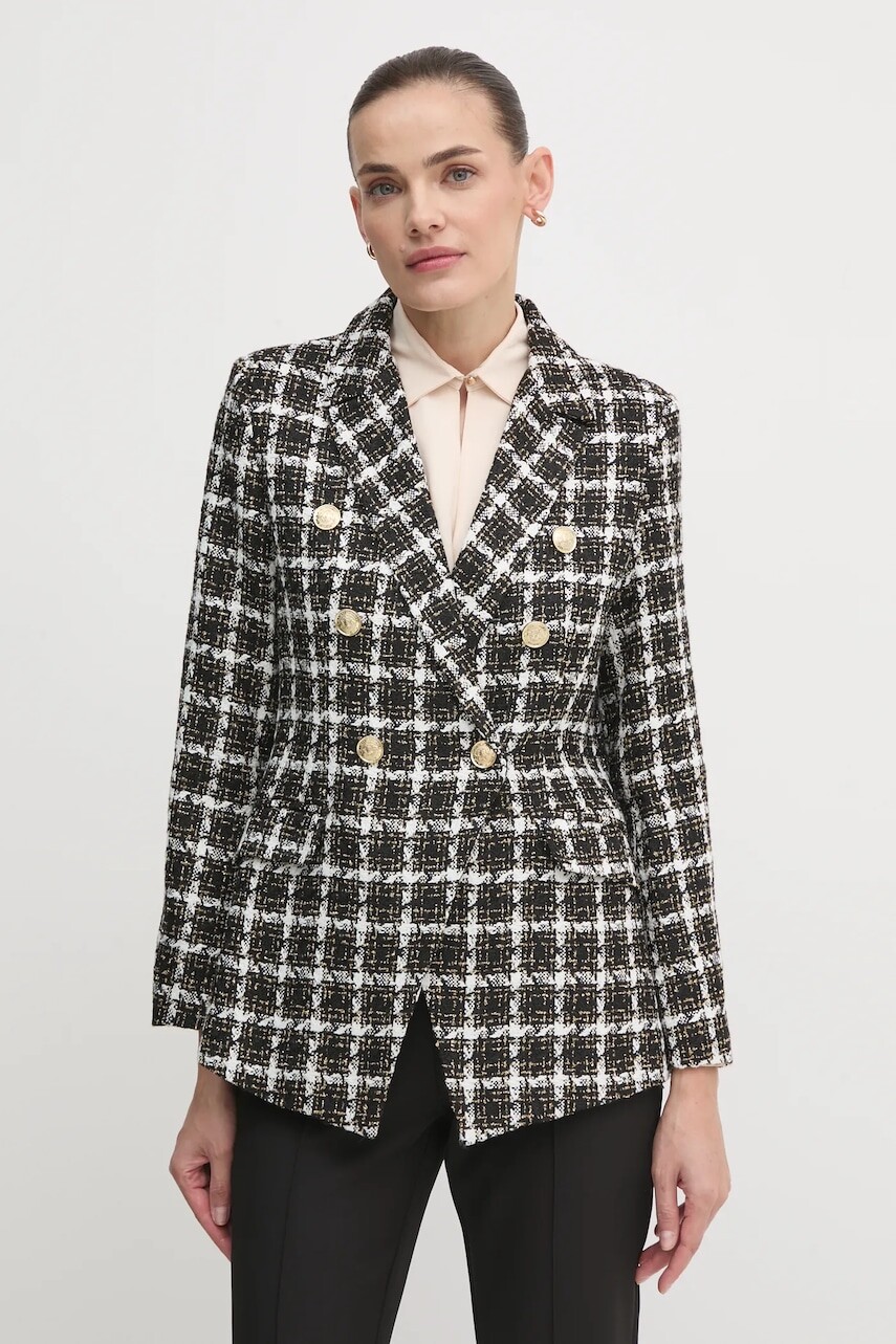 Sako Artigli čierna farba, dvojradová, vzorovaná, ACGI000415