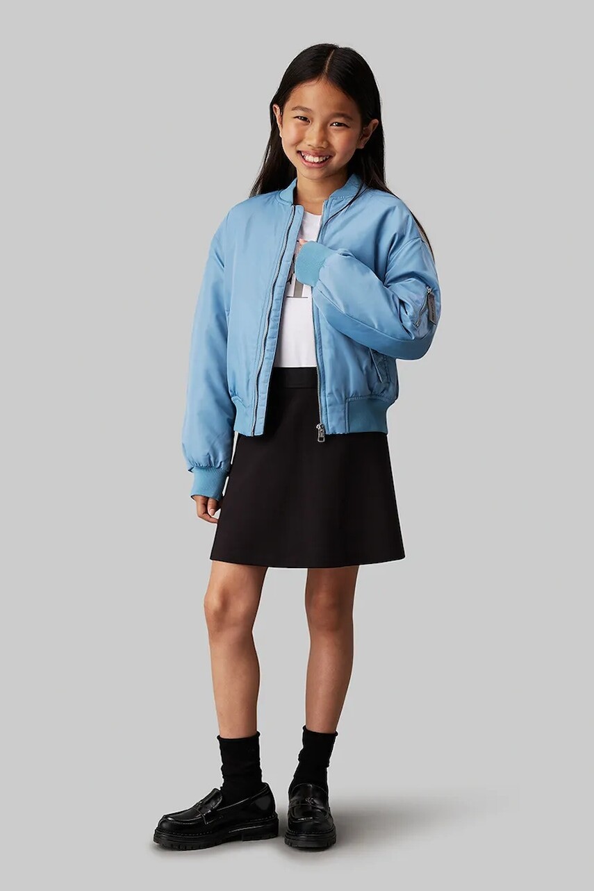 Dievčenská sukňa Calvin Klein Jeans čierna farba, mini, puzdrová, IG0IG02784