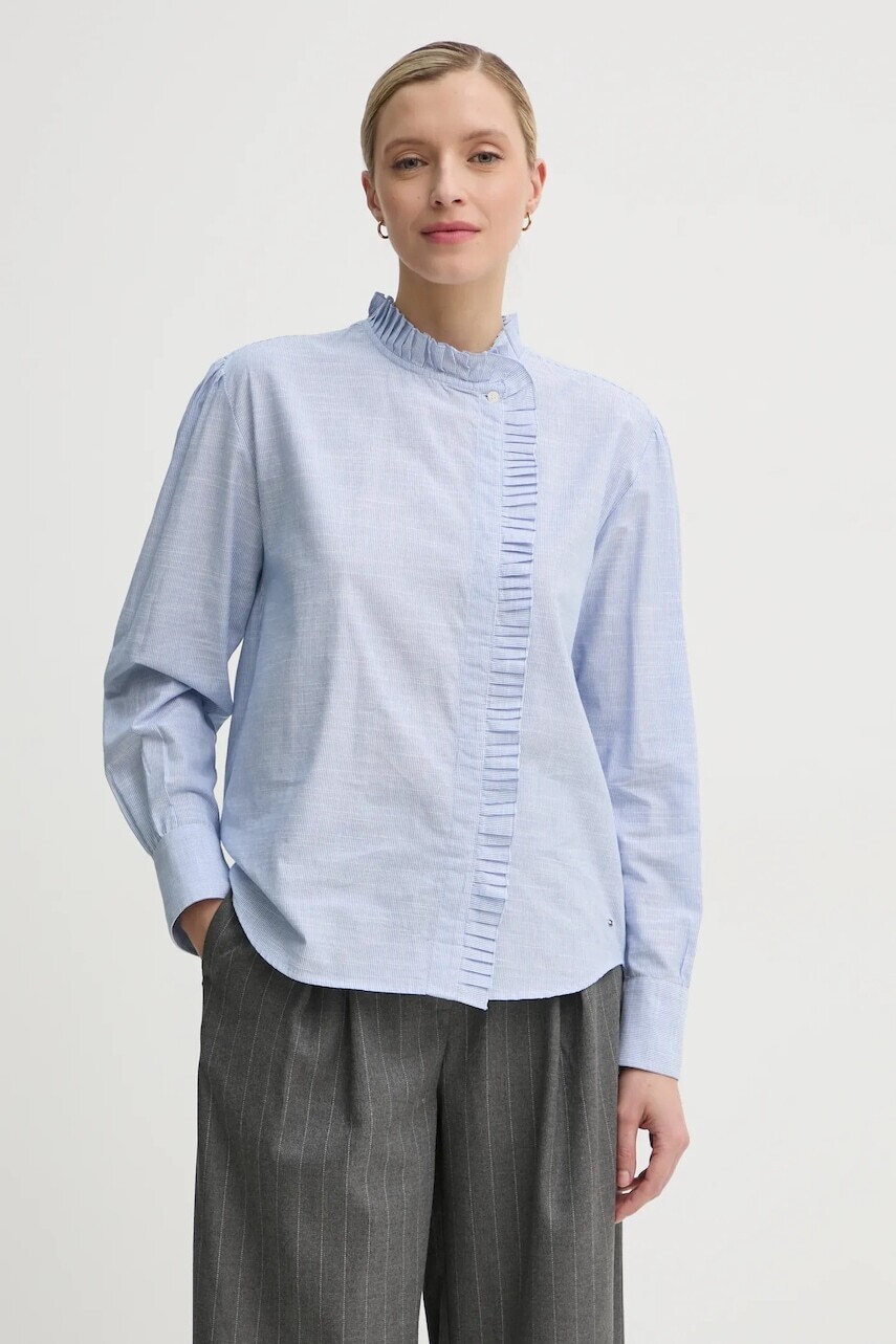 Bavlnená košeľa Tommy Hilfiger dámska, regular, so stojačikom, WW0WW44063