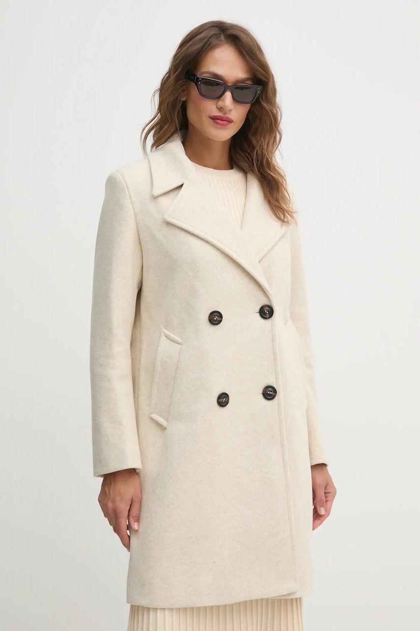 Kabát Artigli dámsky, béžová farba, prechodný, ACCP000413