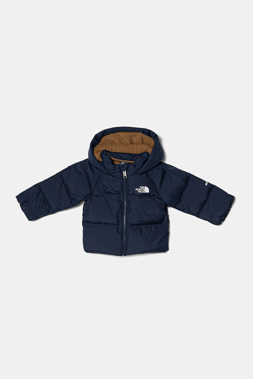 Detská páperová bunda The North Face BABNORTH DOWN FLEECE LINED JACKET tmavomodrá farba, NF0A88W28K21