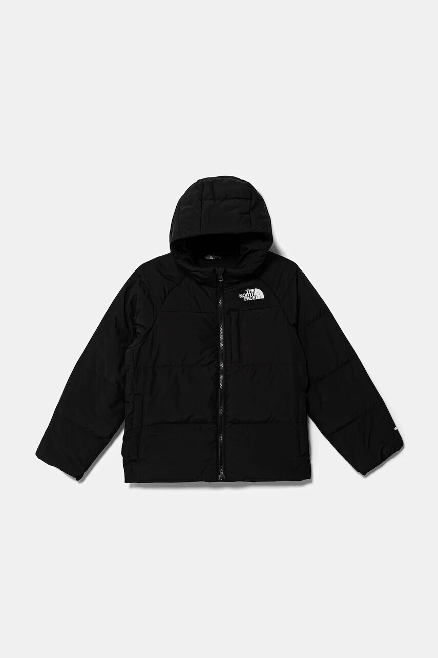 Detská páperová bunda The North Face NORTH DOWN HOODED JACKET čierna farba, NF0A88TXJK31