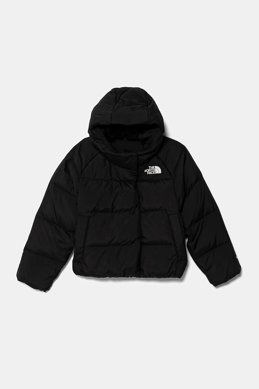 Detská páperová bunda The North Face NORTH DOWN HOODED JACKET čierna farba, NF0A88UDJK31